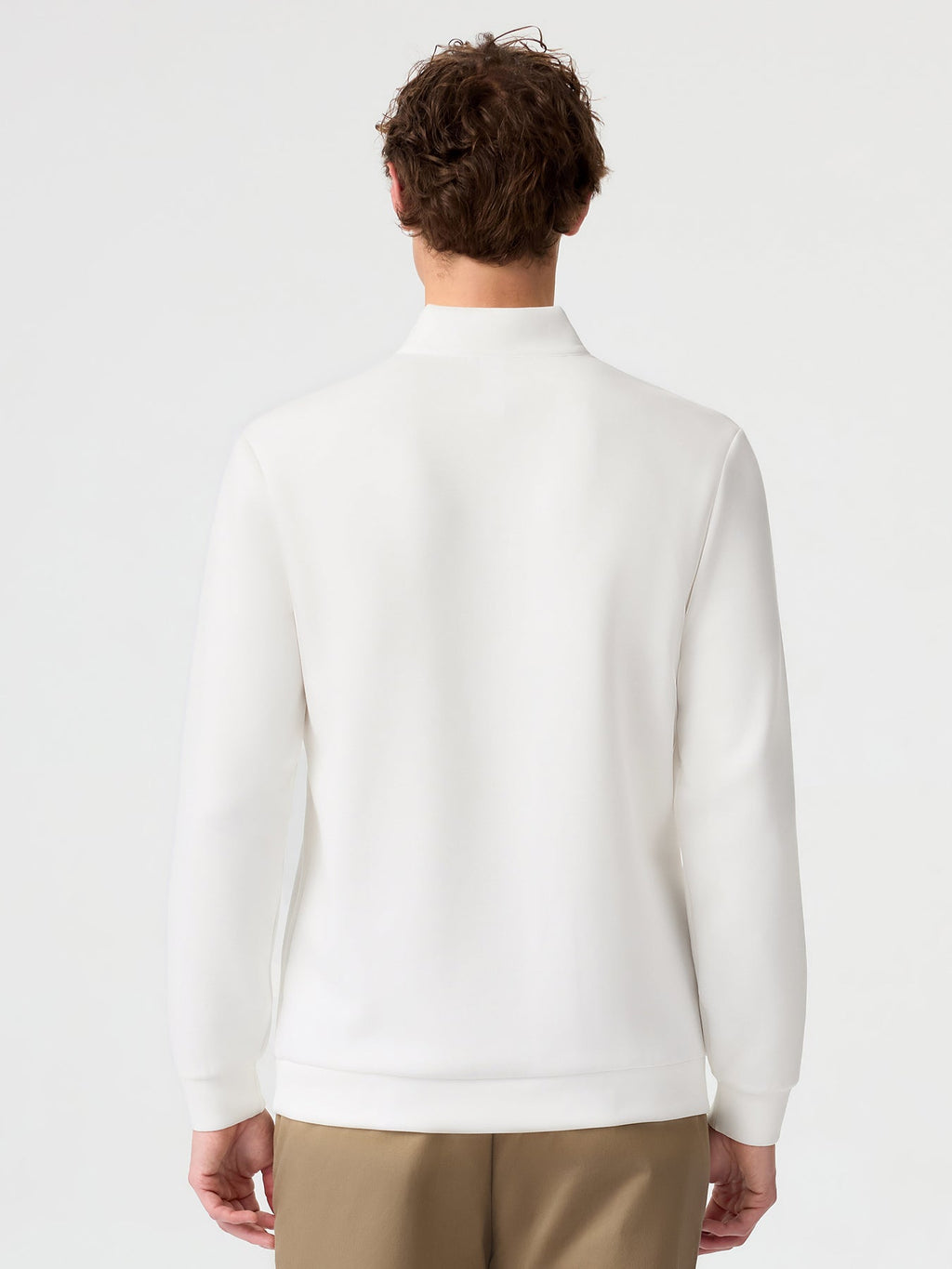 Modal Blend Half-Zip Mock Neck Long Sleeve Tee