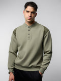 CozySpacer SuedePatch Button Sweatshirt