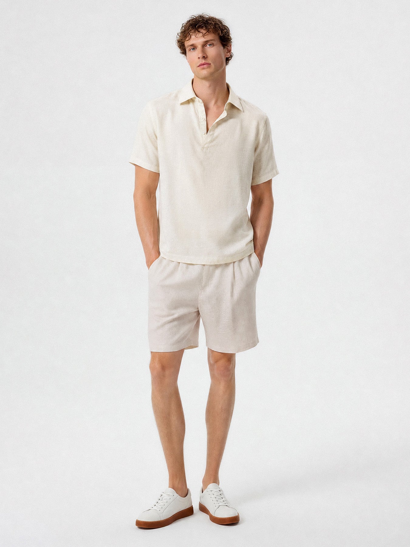 Natural Linen Polo Shirt